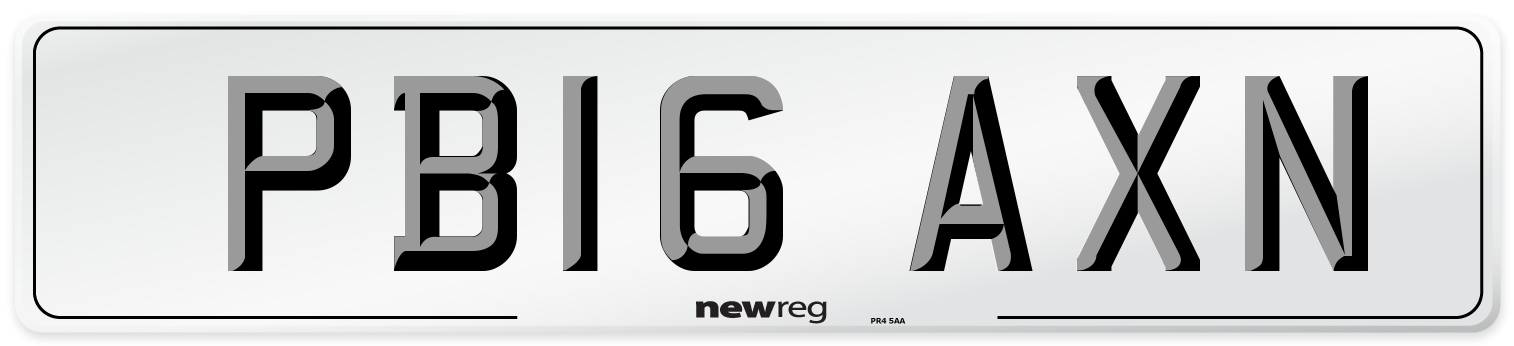 PB16 AXN Number Plate from New Reg